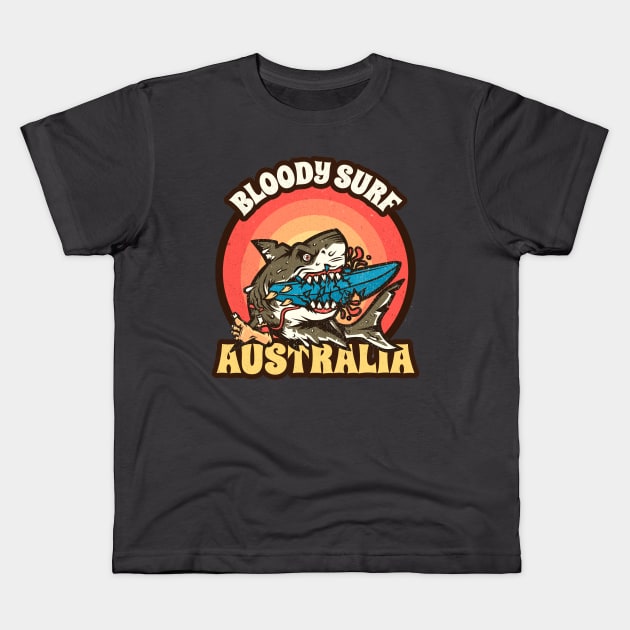 Bloody surf Australia Kids T-Shirt by SashaShuba